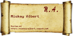 Miskey Albert névjegykártya
